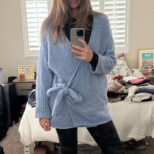 Zara Knit - baby blue cardigan -